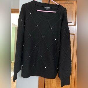 NWT Diamond pattern gem accent sweater XL